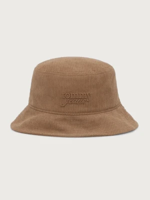 Tommy Jeans kapelusz bucket damski sztruksowy beżowy