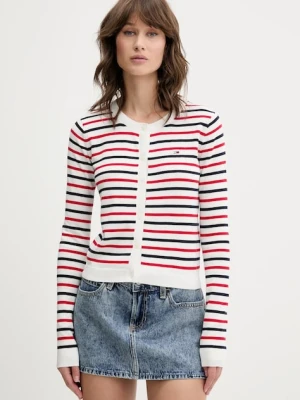 Tommy Jeans kardigan bawełniany damski kolor czerwony lekki DW0DW20976