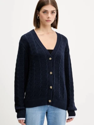 Tommy Jeans kardigan bawełniany damski kolor granatowy lekki DW0DW21681