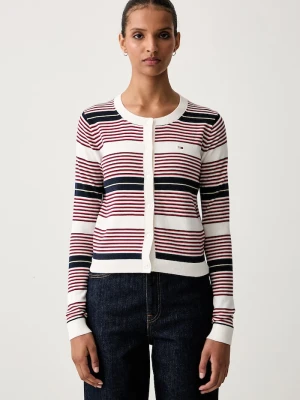 Tommy Jeans kardigan damski bawełniany beżowy