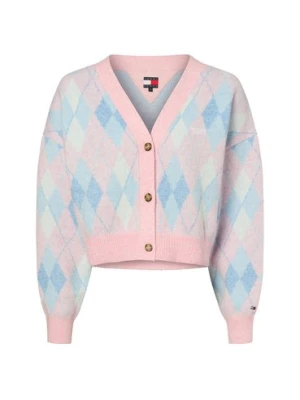 Tommy Jeans Kardigan damski Kobiety różowy|niebieski w kratkę,