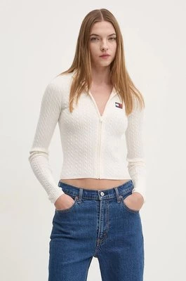 Tommy Jeans kardigan damski kolor beżowy lekki DW0DW19681