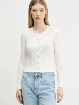 Tommy Jeans kardigan damski kolor beżowy lekki DW0DW20966