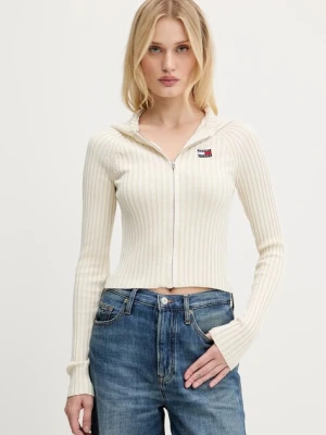 Tommy Jeans kardigan damski kolor beżowy lekki DW0DW20974