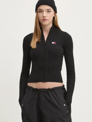 Tommy Jeans kardigan damski kolor czarny lekki DW0DW19681