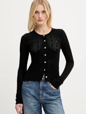 Tommy Jeans kardigan damski kolor czarny lekki DW0DW20966