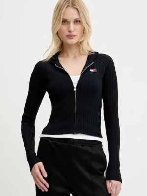 Tommy Jeans kardigan damski kolor czarny lekki DW0DW20974