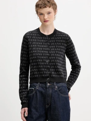 Tommy Jeans kardigan damski kolor czarny lekki DW0DW22030