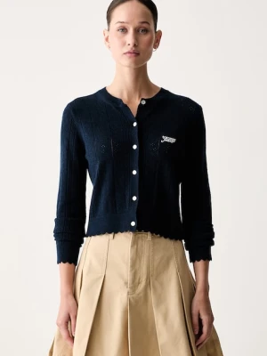 Tommy Jeans kardigan damski z wiskozą granatowy