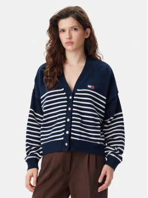 Tommy Jeans Kardigan DW0DW20257 Granatowy Relaxed Fit