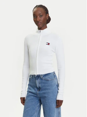 Tommy Jeans Kardigan DW0DW20967 Biały Slim Fit