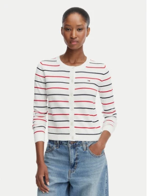 Tommy Jeans Kardigan DW0DW20976 Biały Regular Fit