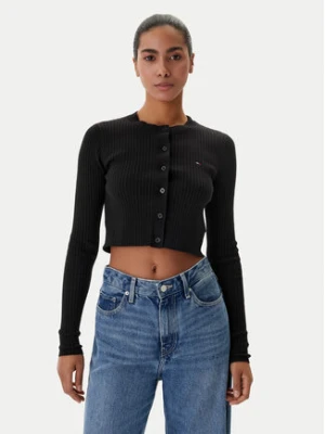 Tommy Jeans Kardigan DW0DW22023 Czarny Slim Fit