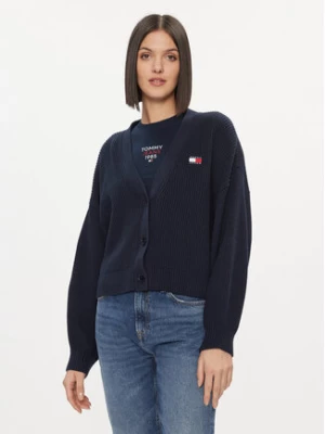 Tommy Jeans Kardigan Essential DW0DW17253 Granatowy Relaxed Fit