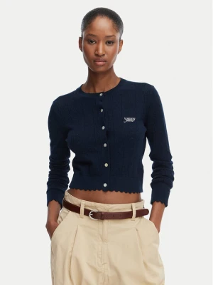Tommy Jeans Kardigan Pointelle DW0DW22931 Granatowy Regular Fit