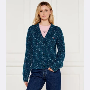 Tommy Jeans Kardigan | Relaxed fit | z dodatkiem wełny