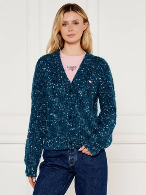 Tommy Jeans Kardigan | Relaxed fit | z dodatkiem wełny