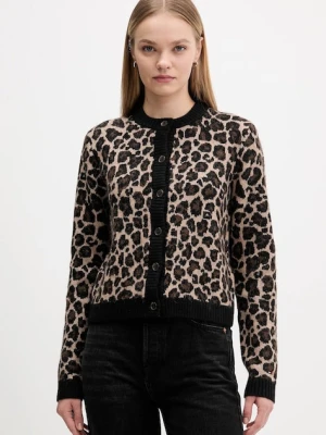 Tommy Jeans kardigan z dodatkiem wełny damski kolor brązowy ciepły DW0DW21968
