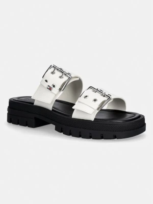 Tommy Jeans klapki damskie TJW BUCKLE STRAPS SANDAL biały