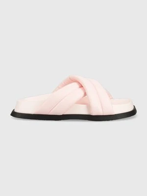 Tommy Jeans klapki FANCY PADDED SANDAL damskie kolor różowy EN0EN02175