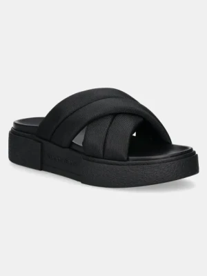 Tommy Jeans klapki FLATFORM SANDAL damskie kolor czarny na platformie EN0EN02775