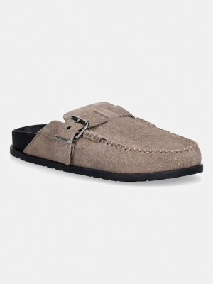 Tommy Jeans klapki męskie zamszowe BIND MULE WASHED SUEDE