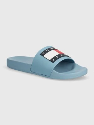 Tommy Jeans klapki POOL SLIDE ESS męskie kolor niebieski EM0EM01191