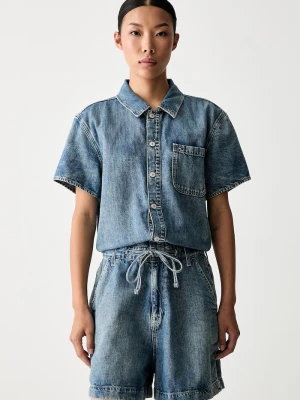 Tommy Jeans kombinezon damski jeansowy niebieski
