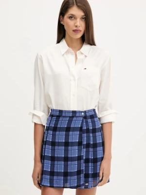 Tommy Jeans koszula bawełniana damska kolor beżowy relaxed z kołnierzykiem klasycznym DW0DW21451