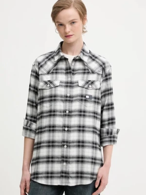 Tommy Jeans koszula bawełniana damska kolor czarny regular z kołnierzykiem klasycznym DW0DW21456