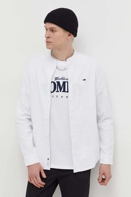 Tommy Jeans koszula bawełniana męska kolor biały regular ze stójką DM0DM18332