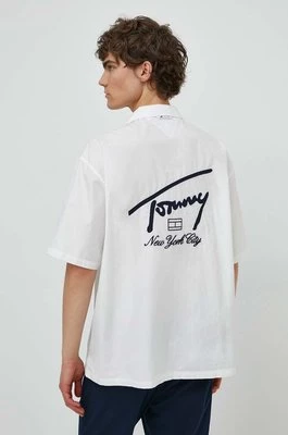 Tommy Jeans koszula bawełniana męska kolor biały relaxed DM0DM19139