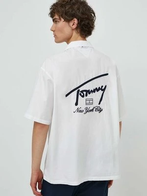 Zdjęcie produktu Tommy Jeans koszula bawełniana męska kolor biały relaxed DM0DM19139