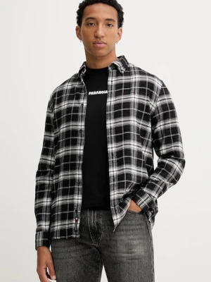 Tommy Jeans koszula bawełniana męska kolor czarny regular z kołnierzykiem button-down DM0DM22024