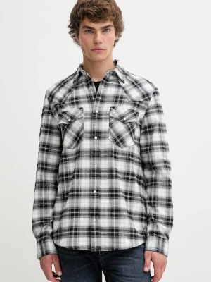 Tommy Jeans koszula bawełniana męska kolor czarny regular z kołnierzykiem klasycznym DM0DM22019