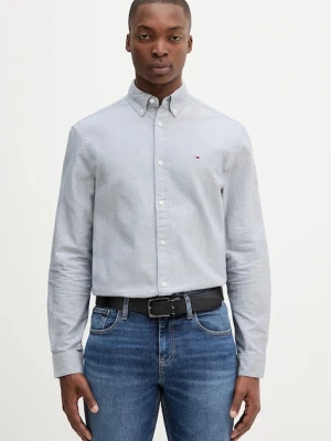 Tommy Jeans koszula bawełniana męska kolor granatowy regular z kołnierzykiem button-down DM0DM21298