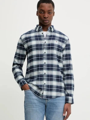 Tommy Jeans koszula bawełniana męska kolor granatowy regular z kołnierzykiem button-down DM0DM22839