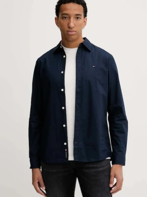 Tommy Jeans koszula bawełniana męska kolor granatowy regular z kołnierzykiem klasycznym DM0DM22026