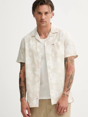 Tommy Jeans koszula bawełniana męska kolor zielony regular DM0DM21351