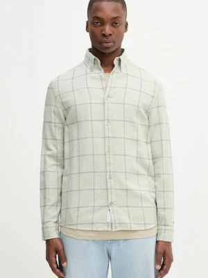 Tommy Jeans koszula bawełniana męska kolor zielony regular DM0DM21701