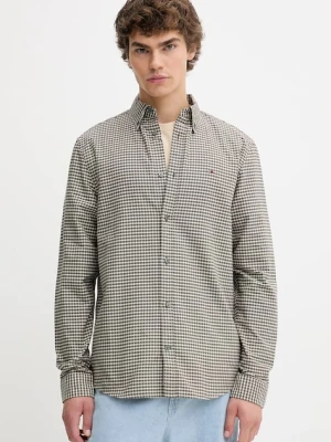 Tommy Jeans koszula bawełniana męska kolor zielony regular z kołnierzykiem button-down DM0DM22025