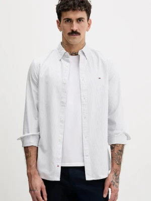 Tommy Jeans koszula bawełniana męska kolor żółty slim z kołnierzykiem button-down DM0DM20668