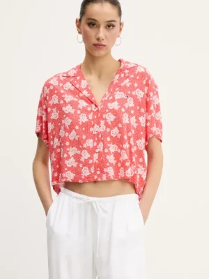 Tommy Jeans koszula damska kolor pomarańczowy relaxed z kołnierzykiem klasycznym DW0DW20285