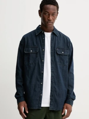 Tommy Jeans koszula jeansowa męska kolor granatowy relaxed z kołnierzykiem klasycznym DM0DM22122