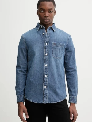 Tommy Jeans koszula jeansowa męska kolor niebieski regular z kołnierzykiem klasycznym DM0DM22303
