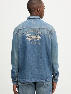 Tommy Jeans koszula jeansowa męska kolor niebieski relaxed z kołnierzykiem klasycznym DM0DM21918