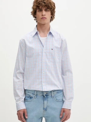 Tommy Jeans koszula męska bawełniana niebieski