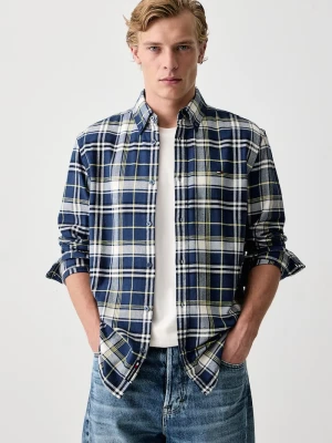 Tommy Jeans koszula męska bawełniana granatowy