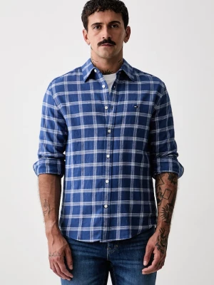 Tommy Jeans koszula męska bawełniana niebieski