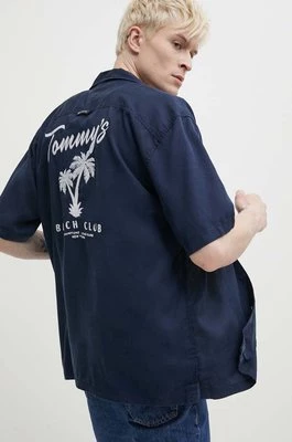 Tommy Jeans koszula męska kolor granatowy relaxed DM0DM18945
